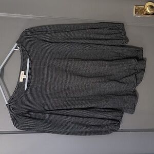 Max studio womens xs black and white striped long sleeve top